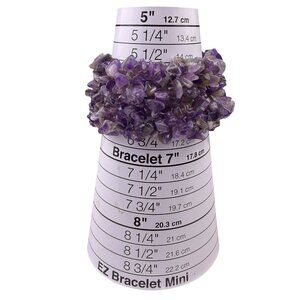 Amethyst Purple Natural Stone Bracelet Stretch Band Unique Chunky Boho Design
